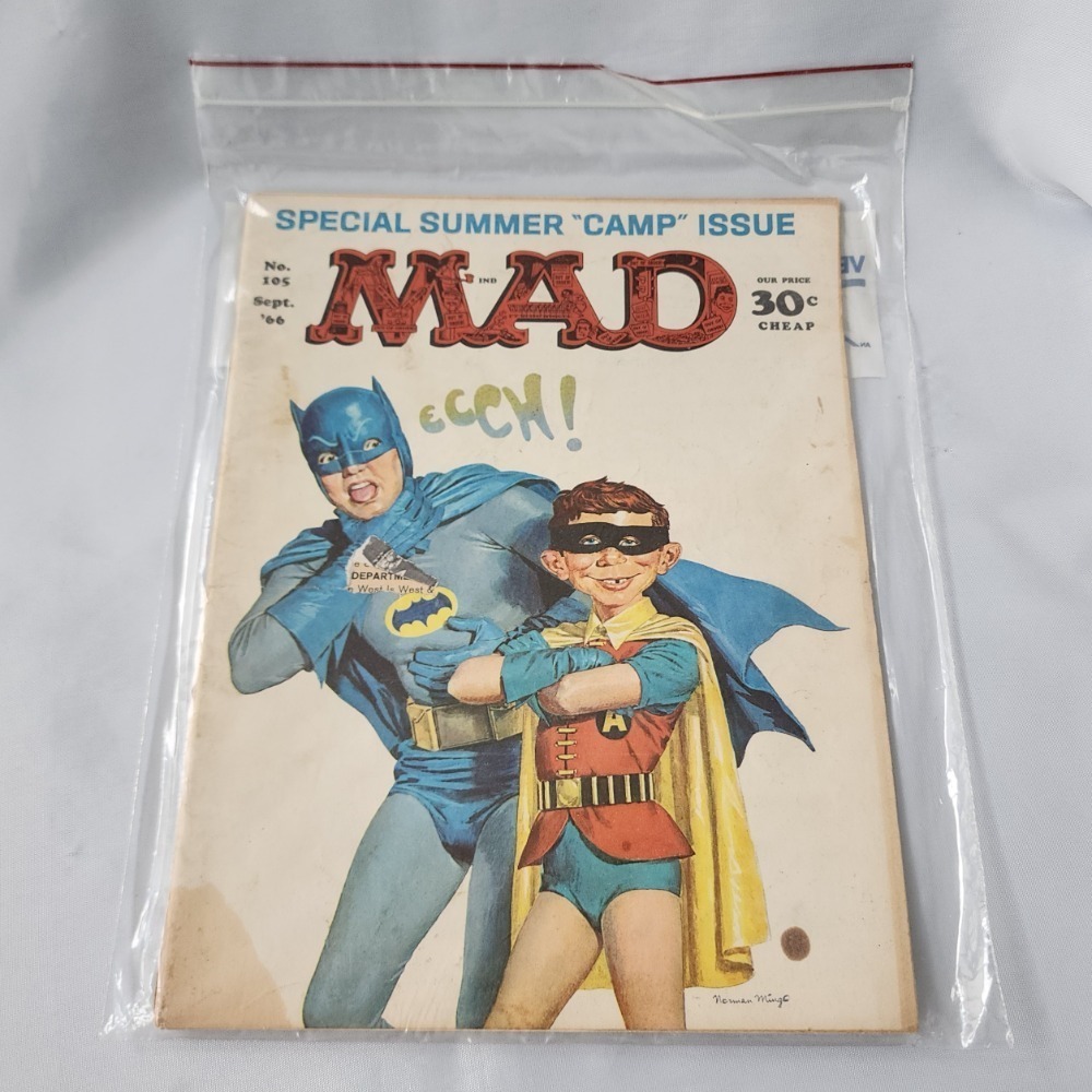 MAD Magazine #105 Batman Robin 1966 Special Summer Camp Issue Hole‎ in Cover